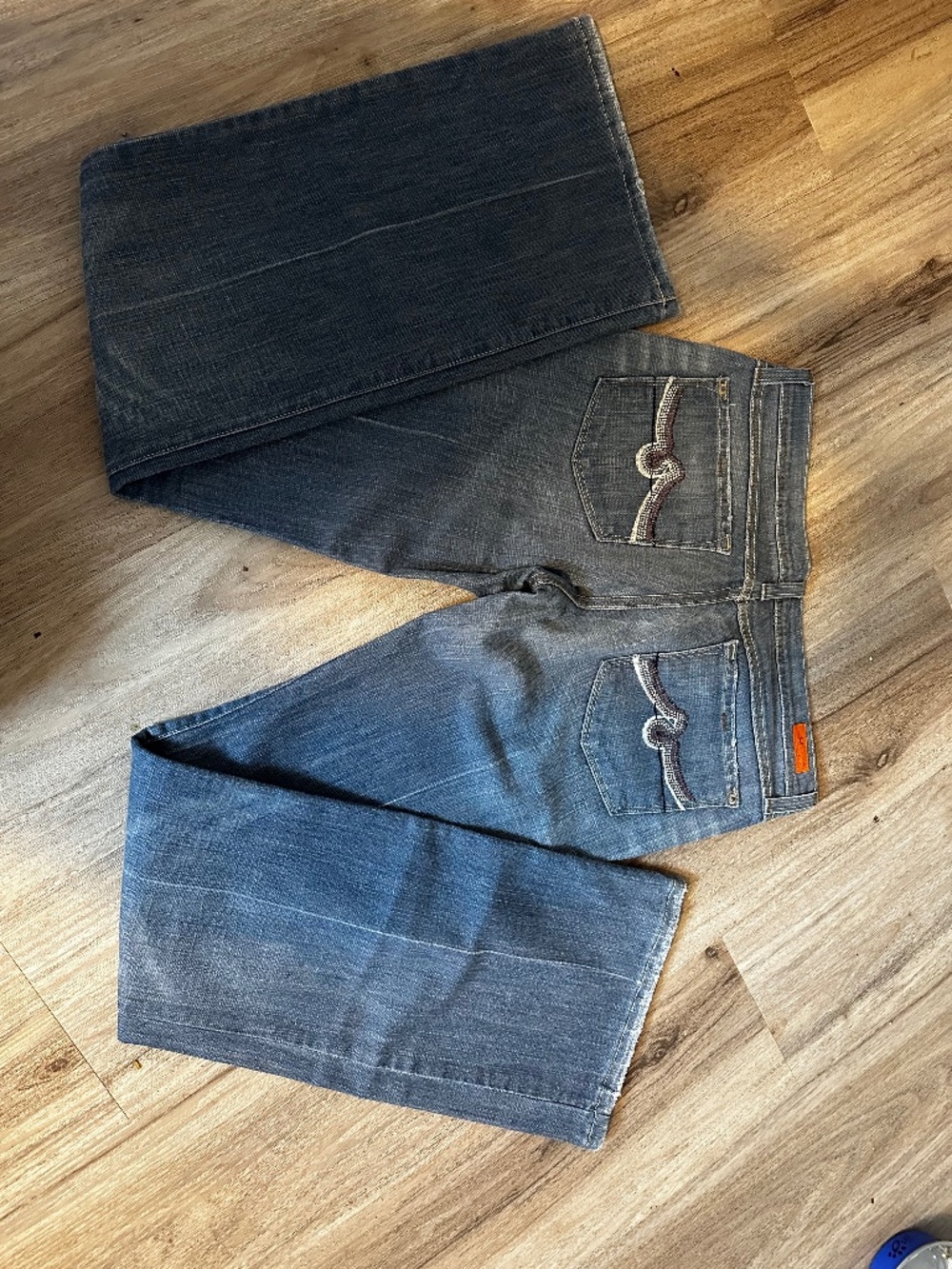 Y2K Plastic By Gly Designer Lowrise Bootcut Jeans - Light Wash